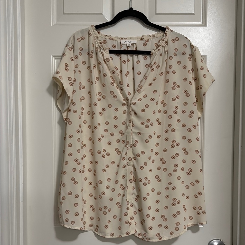Cream Button-Up Blouse